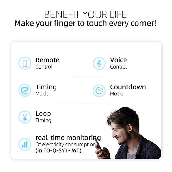 DC WIFI Smart Strömbrytare 63A DIN-skena för Smart Hem Trådlös Fjärrkontroll Switch Via APP Vit