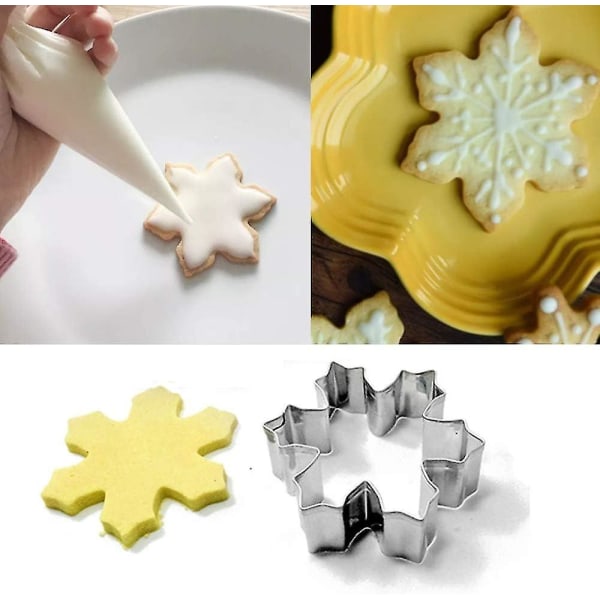 9-piece Set Of Snowflake Shaped Coin Cutters, 9-piece Set Of Diy Stainless Steel Mousse Snowflake Christmas Tree Cake Mold Set Of Baking Utensils [xc]