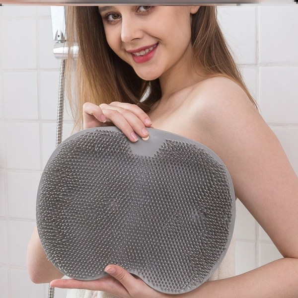 Badebørste - Fotmassasjematte Dusjmatte med sugekopp vaskematte (grå)