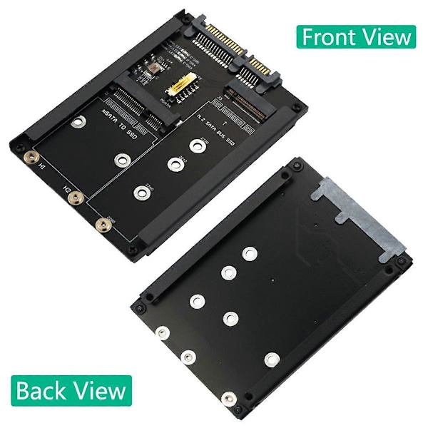 2-i-1 MSATA + B Key/B+M Key M.2 SSD till 2.5 SATA Adapterkort med Hölje Sockel för M2 NGFF SATA3