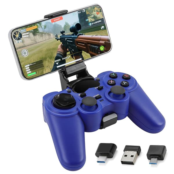 2025 Senaste Modell USB Trådlös Spelkontroll Gamepad för PC/Laptop Dator (Windows XP/7/8/10) & PS3 & Android & Steam Blå