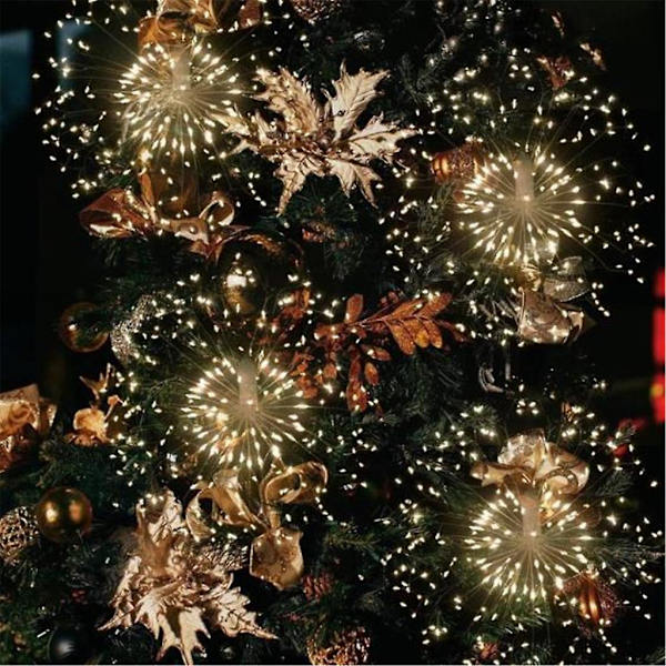 100 LED solcells utomhus ljusslinga jul kristallkula koppartråd semesterprydnader