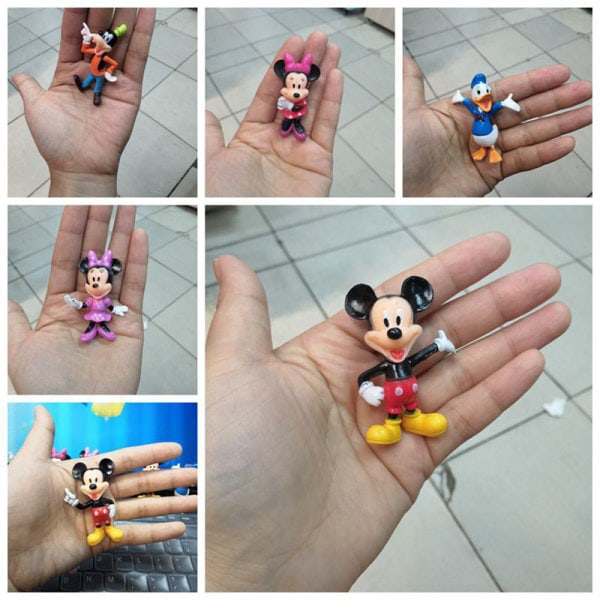 6 stk/sett Disney-figurer Mikke Mus Anime-figurer Barneleker