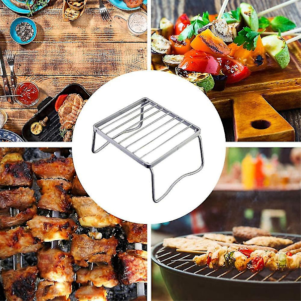 1 stk Rustfrit Stål Grill Mini Bærbar Foldbar Bbq Hylde