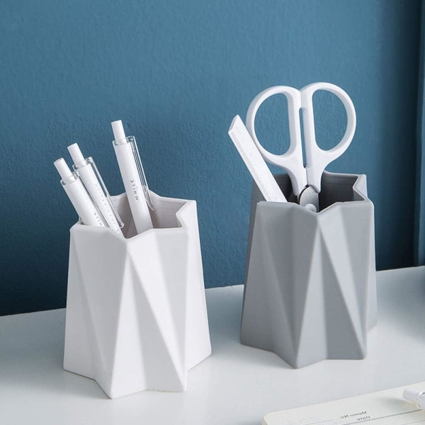 Pennhållare - Mugghållare för skrivbord (vit)