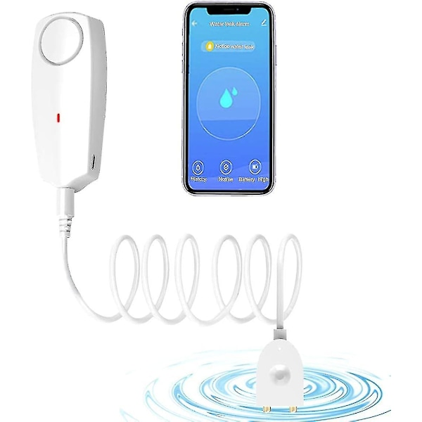 Water Alarm Sensor, WiFi Water Leak Detector, Overflow Flood Leakage Alerts, Remote Monitor