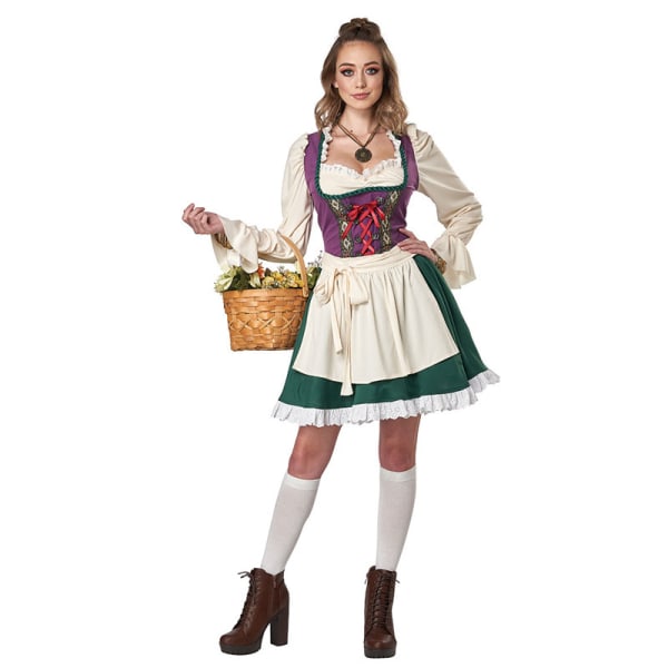 Kvinners Oktoberfest Kostymer Jenter Kjoler Maid Antrekk green XL