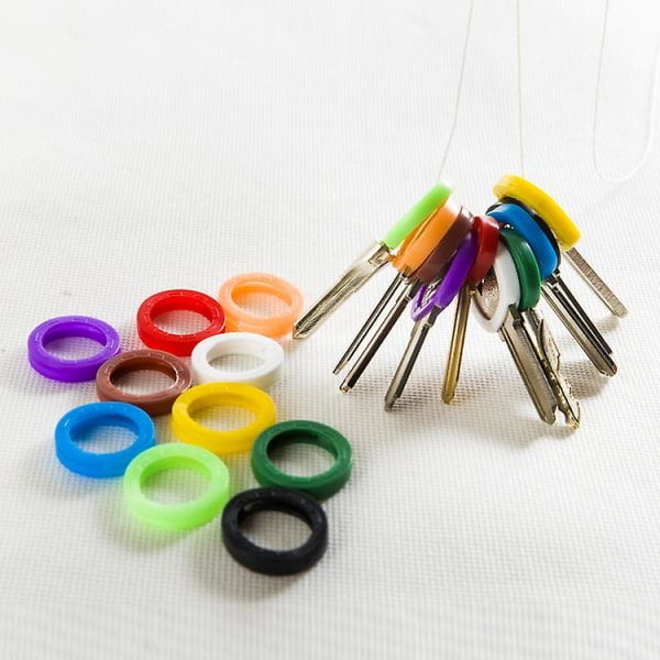 Farvede nøglecovere, gumminøglehætter, silikone nøgleidentifikationshætter til nem identifikation af dørnøgler (50 stykker, flerfarvet)