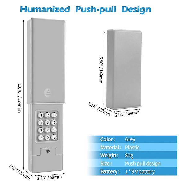 Universal Garagedøråbner Tastatur Trådløs Nøglefri Adgang Tastatur, Fungerer med