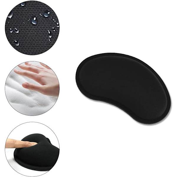 1 stk håndledsstøtte til mus, håndledsstøtte med memory foam, ergonomisk til at lindre håndleddet, sort dynesæt håndledsstøtte til mus