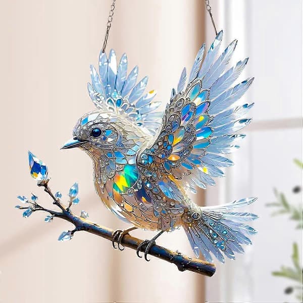 Crystal Sky Bluebird Glasmaleri Ornament (20 cm)