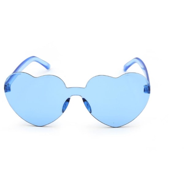 Goggles - Hjerteformede solbriller Festsolbriller Candy Color Love Hjerteformede solbriller -blå