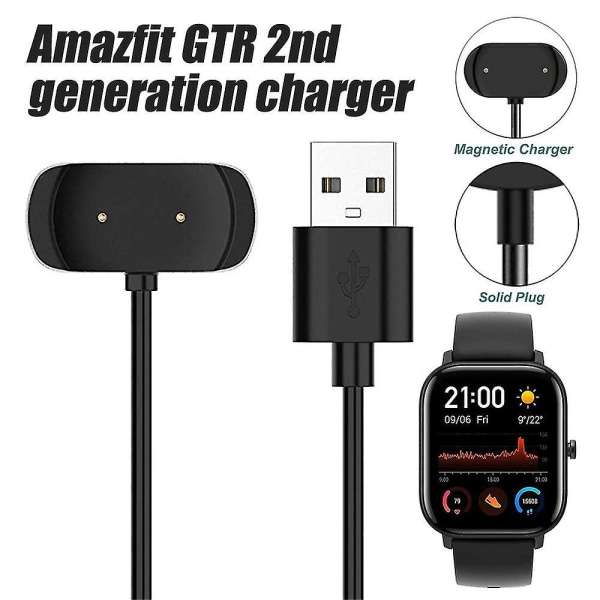 Usb-laddningskabel för Amazfit Gts 2, Gts 2 Mini, Gts 2e, Gtr 2, Gtr 2e, Gts 4 Mini, T-rex Pro, Bip 3, Bip U - 3,3ft Smartwatch-laddningssladd