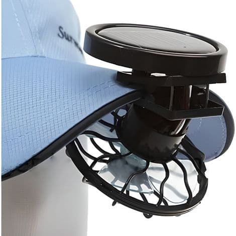 Mini bærbar solcelleventilator, miniventilator med fastgørelsesclips, rund base - sort, ideel til sommerbrug.