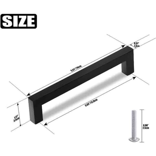 Moderne møbelgreb - Rustfrit stål - Sort - 128 mm - Pakke med 10
