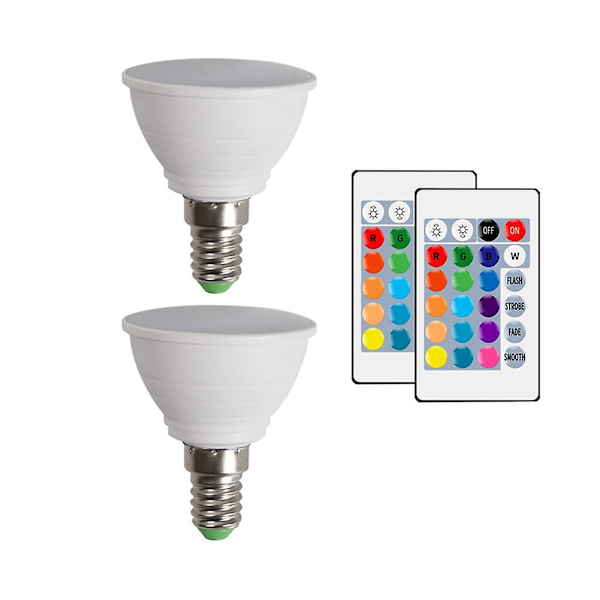 E14 LED-pære Smart lyspære Farve Spotlight Neon-skilt RGB med controller Lysbelysning Dæmpbar