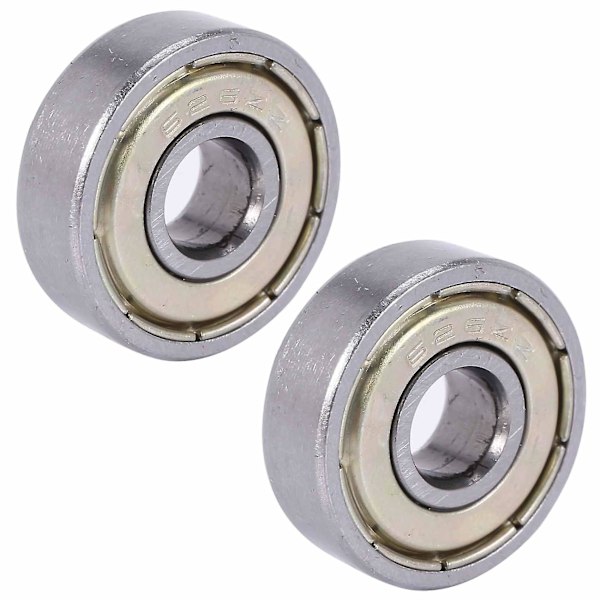 2x 626z Dobbelt Forseglede Kuglelejer 6x19x6mm Kulstofstål Sølv