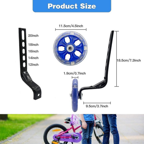 Universal träningshjul, stabilisatorer för barncykel, cykelstabilisatorer stödhjul, cykelstabilisatorer, för alla cyklar från 12-20 tum Mimenor