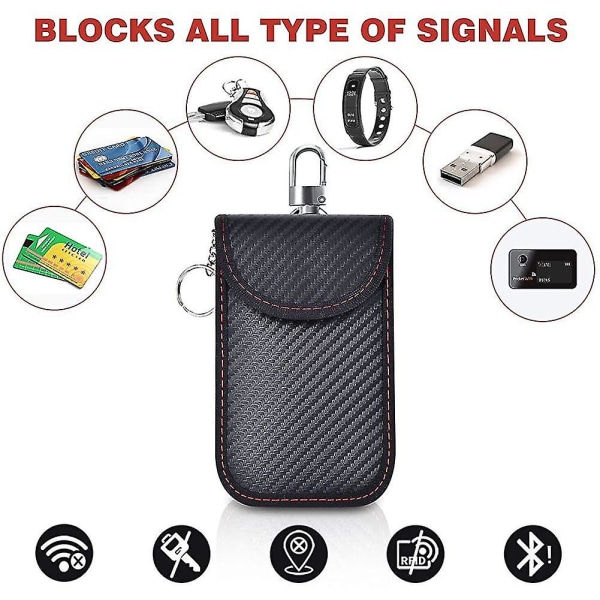 Mobiltelefon signalavskärmande väska bilnyckel antimagnetisk stöldskyddsborste elektromagnetisk skärmande förvaringsväska
