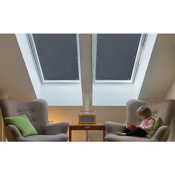 Mörkläggningsgardin med sugkopp, bärbara gardiner sovrumstakfönster kontorsfönster - Brun