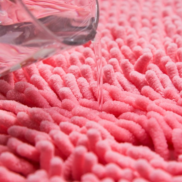 Skridsikker absorberende tæppemåtte soveværelse badeværelse absorberende skridsikker måtte - hjerteformet, 40 * 50 cm, pink, 1 stk