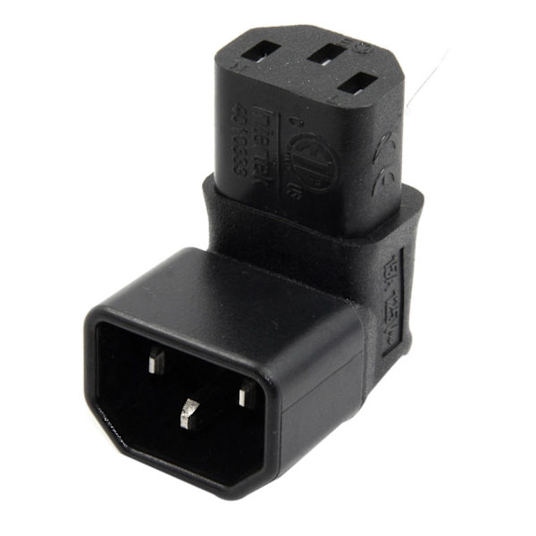 IEC Han C14 til Opret Vinkelret IEC Hun C13 Strømforlænger Adapter