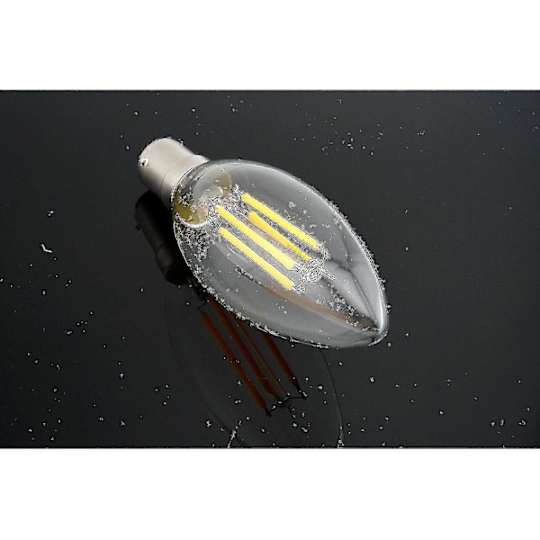 4-pak 4W SBC B15 Filament LED Lyspære Varmt Hvit 2700K S LED Vintage Filament Lyspære