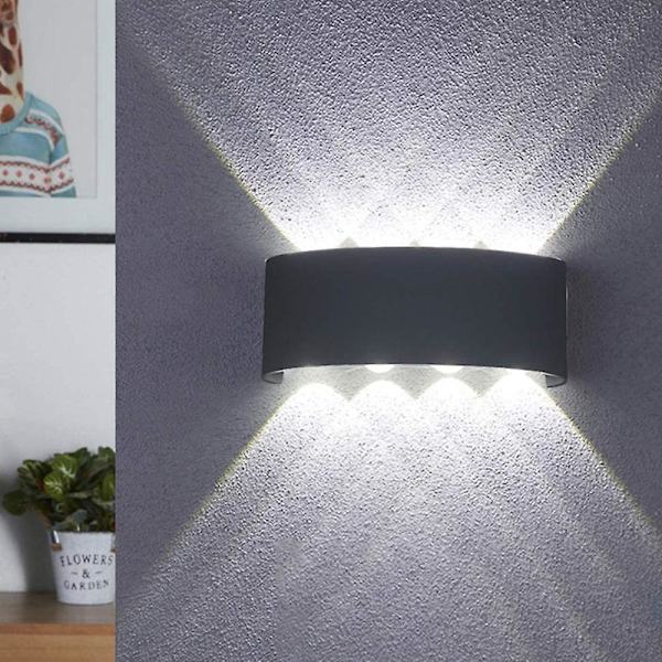 2 st moderna utomhus vattentäta vägglampor, 8 LED för hotell