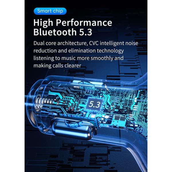Bluetooth FM-sender for bil, 36W hurtiglading - Bluetooth 5.3 - MP3, WMA, WAV, FLAC lydformater
