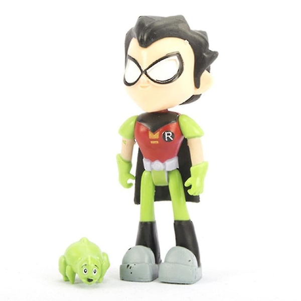 5 stk/sæt Teen Titans Action Figur Legetøj Skrivebord Ornament Decor Børn Ideelle gaver til jul, kage toppers, samleobjekter, feriefest favoriserer