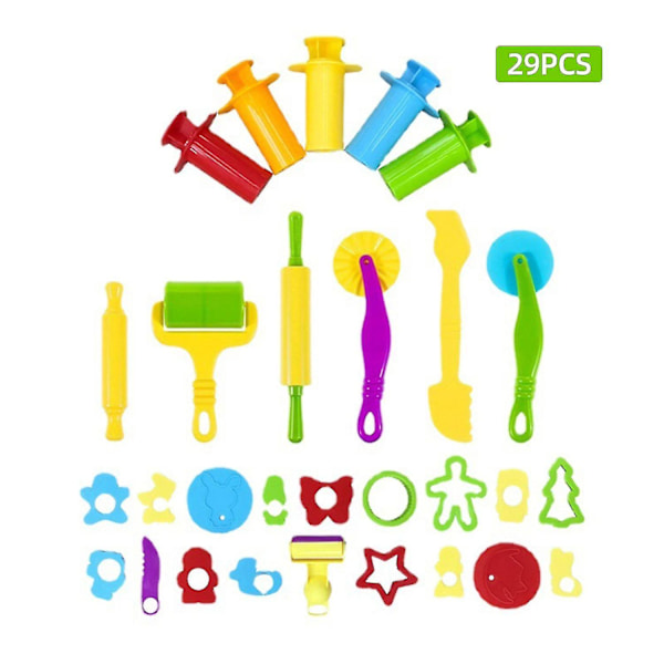26 Stycken Play Doh Verktyg Playdough Tillbehör Set Olika Plastformar Rullar Skärare Utbildning