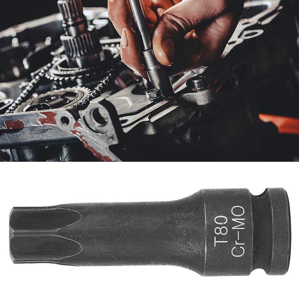 1/2 Socket Adapter Bit for Luftslagnøkkel, Stjernehode, T80 for Bilreparasjon