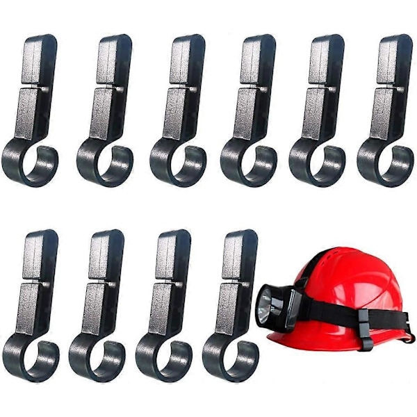 10 st Högtalarklämmor för pannlampa, pannlampkrok, hård hatt ljusklämma, hjälm