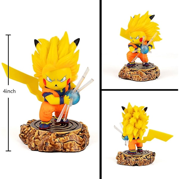 Toimintahahmo Pikachu Goku Figure GK Super Saiyan 3 ssj3 Keräily Syntymäpäivälahjat PVC 4 Tuumaa