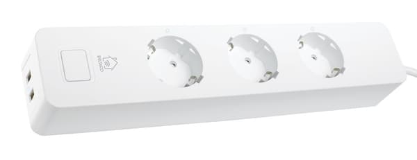 3-vejs stikdåse med 2 USB-porte