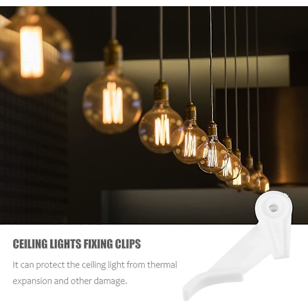 Fästklips för taklampor, robusta taklampsspännen, LED-lampspännen för fast användning av takkronor och lampskärmar (20 st, vit) - HP