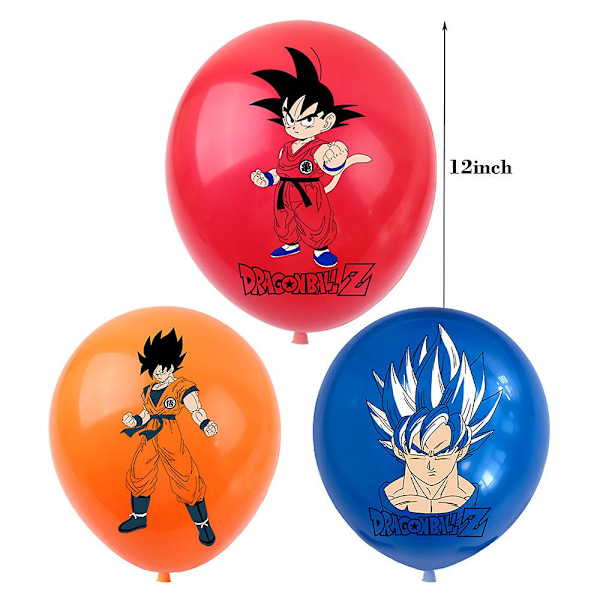 Dragon Ball fødselsdagsfest dekorationer til børn, tegneserie anime tema festartikler og forsyninger, inklusive balloner, banner, kagepynt