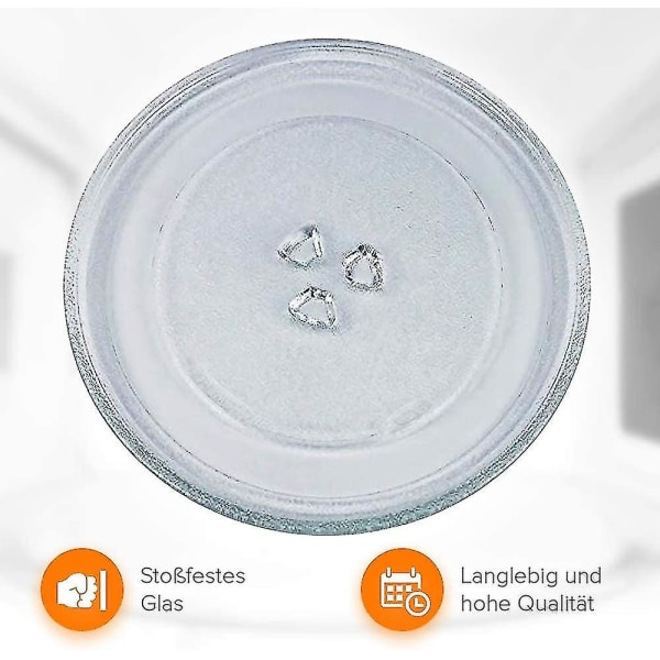 Universell mikrovågsugnsplatta i glas med 3 fästen, 245 mm