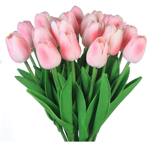 Konstgjorda blommor Fake Tulip Party DIY-dekorationer (Rosa - 10 Count)
