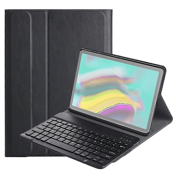 DY720 För Galaxy Tab S5e T720 / T725 Avtagbart Plast Bluetooth Tangentbord Läder Tablet Fodral med Hållare (Svart)