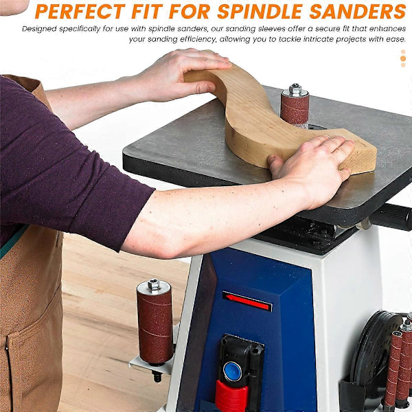 6 stk. slibemuffer til spindelsliber, korn 120, aluminiumoxid sandpapir slibemuffer
