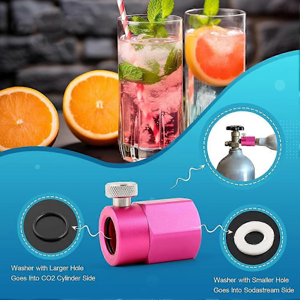CO2 Påfyllingsadapter Koblingssett for Maker CO2 Sylinder Gjenge CGA320 CO2 Tank Koblingsadapter