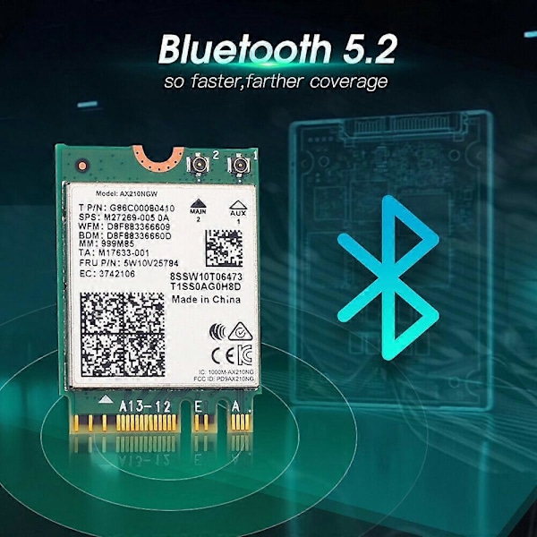 WiFi 6E Desktop Kit til Intel AX210 Bluetooth 5.2 Wifi Kort 802.11Ax 2.4Ghz/5Ghz AX210NGW Wi-Fi 6 A