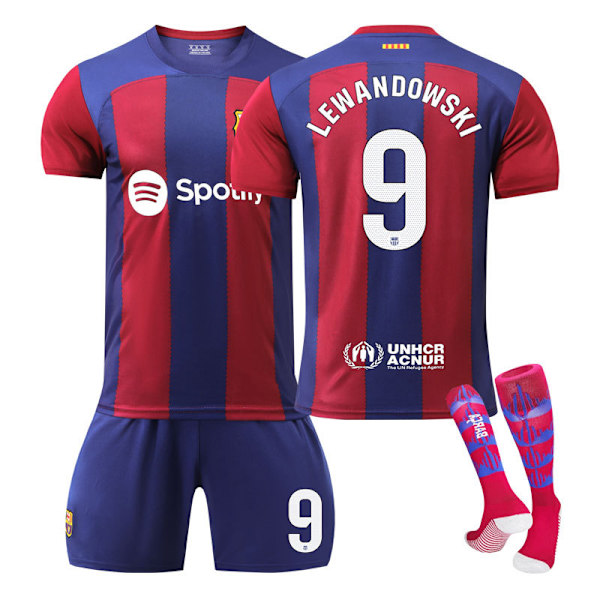 2324 Barcelona hemmatröja barn student vuxen träningsdräkt sportdräkt herr- och damfotbollsuniform NO.9 XS