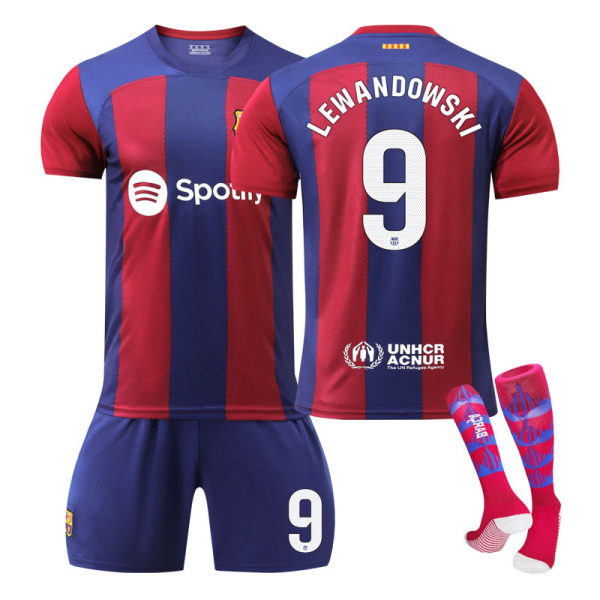 2324 Barcelona hjemmedrakt barn student voksen trening drakt sportsdrakt herre og dame fotballuniform NO.9 28