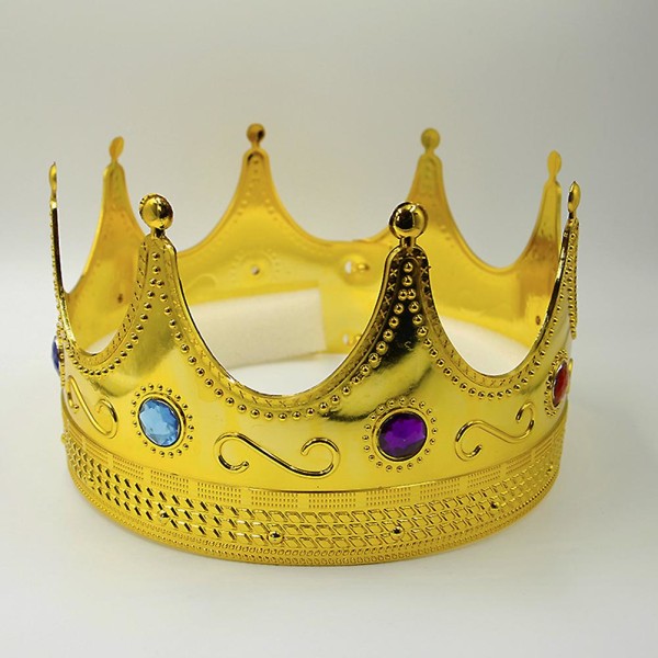 Bonnet Menn Party Hat Kids King Crowns Gull Bursdagsgutt Party Tilbehør Sett