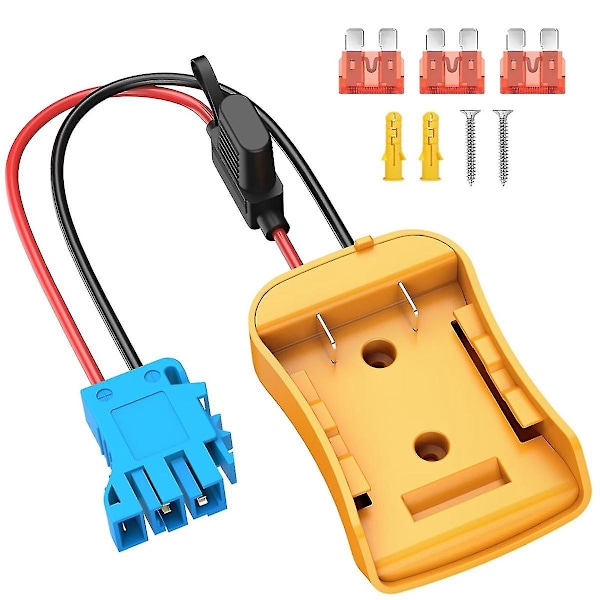 Power Wheels Adapter for 20V Battery with Wire Harness Connector for Peg-Perego, 12AWG Wire with 40