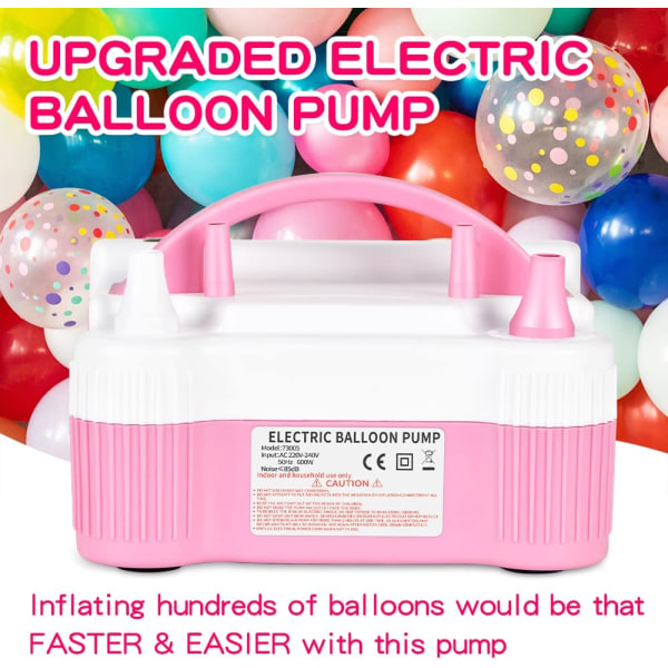 Party elektrisk ballongpumpe Dobbel dyse ballongblåser (europeisk størrelse)