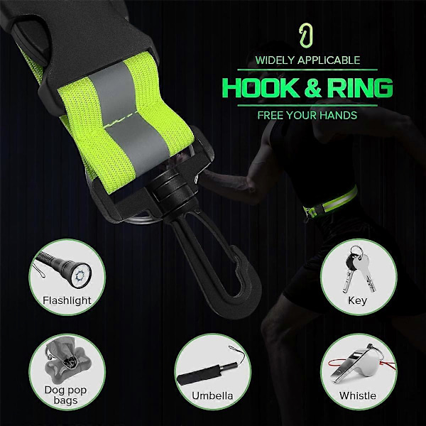 Reflekterande Bälte för Promenader på Natten, Hög Synlighet Reflekterande Löpningsprylar Natt, med 2 st Reflekterande Armband