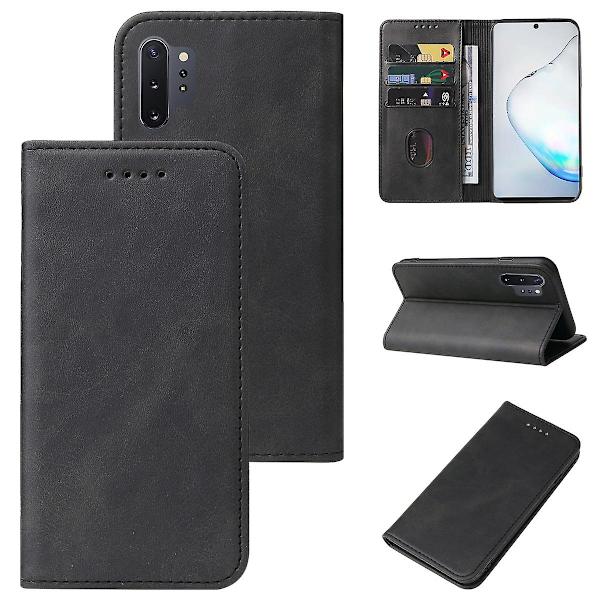 Samsung Galaxy Note10+ -magneettilukituksella varustettu nahkainen puhelinkotelo